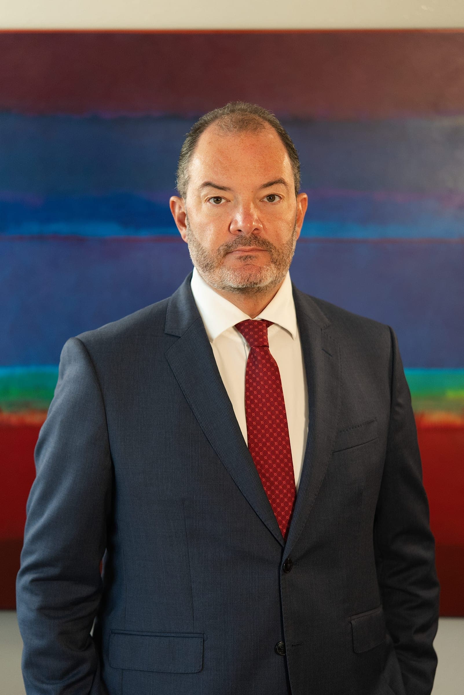 Advogado diante da tela colorida – Bergi Advocacia
