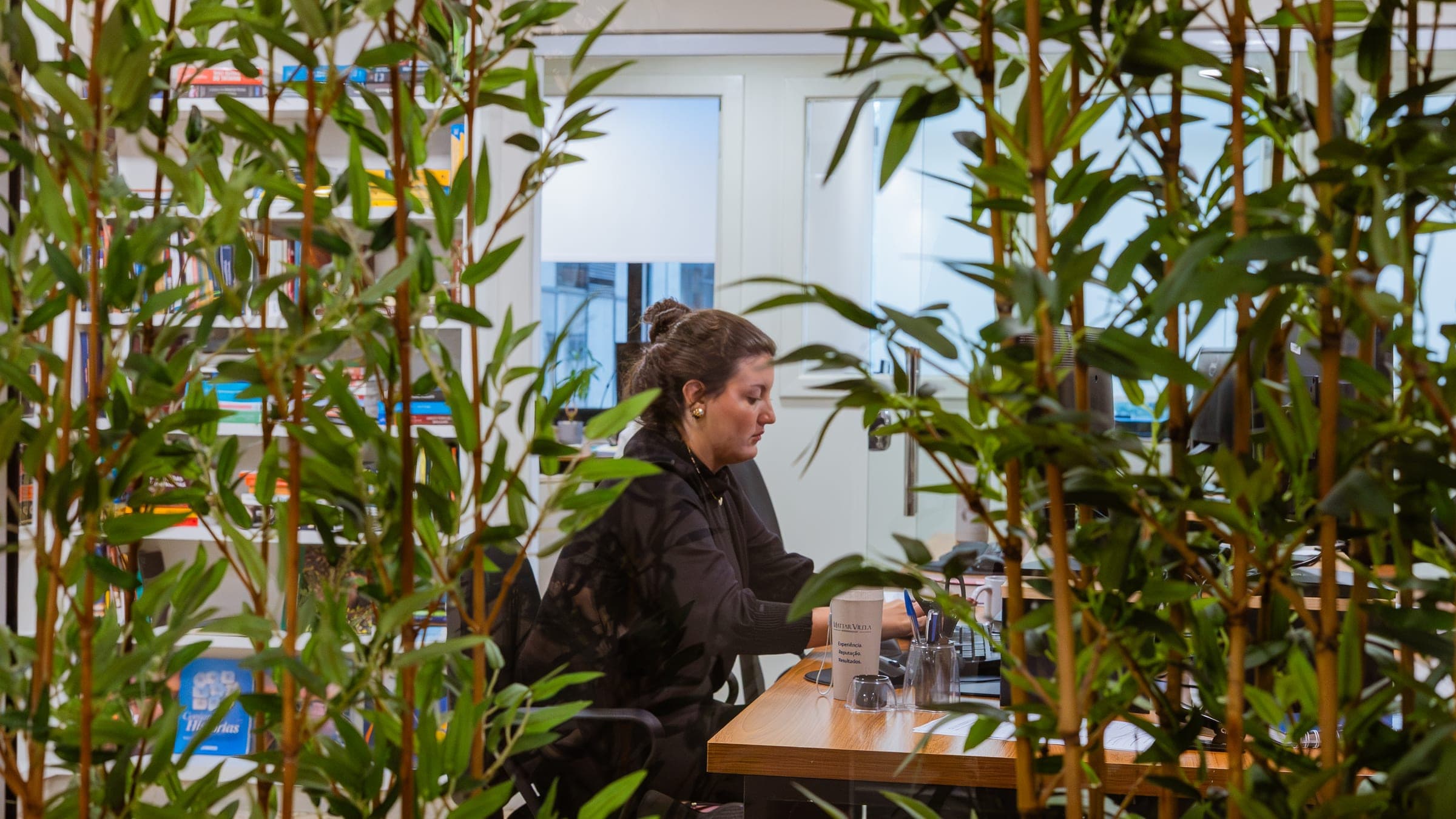 Espaço de trabalho com plantas – Mattar Vilela Advogados